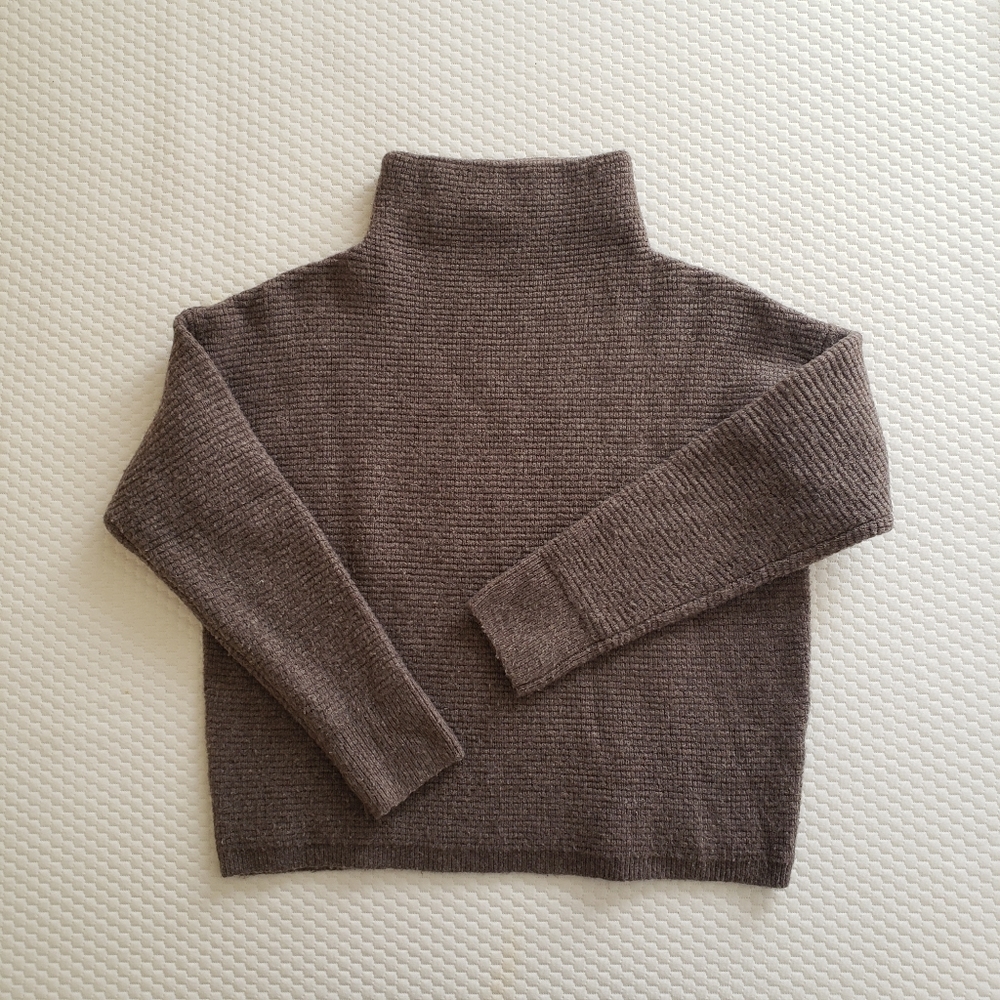 Madewell high neck taupe brown tan sweater medium